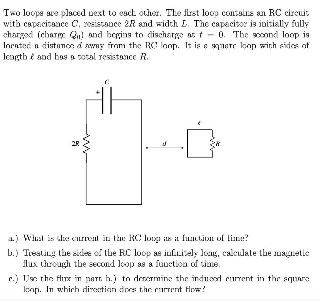 Solved Two loops are placed next to each other. The first | Chegg.com
