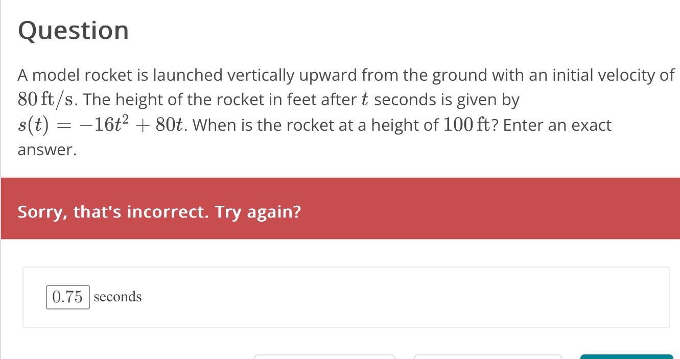 Solved A model rocket is launched vertically upward from the