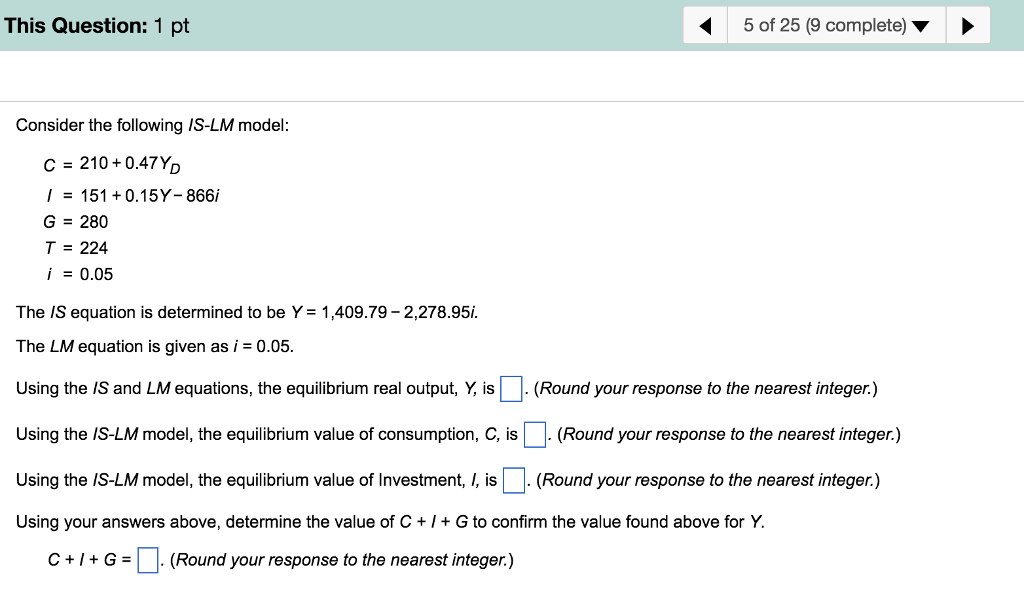 Solved This Question: 1 pt 5 of 25 (9 complete) Consider | Chegg.com