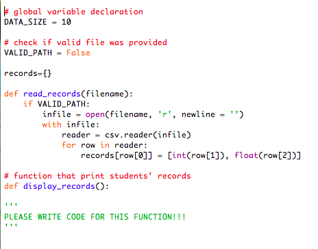 Solved I have a file that contains 10 students’ | Chegg.com