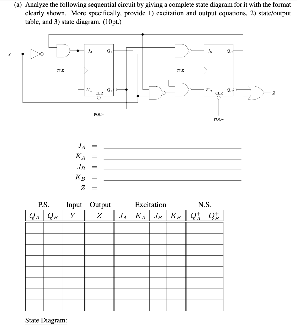 Solved (a) ﻿Analyze The Following Sequential Circuit. | Chegg.com