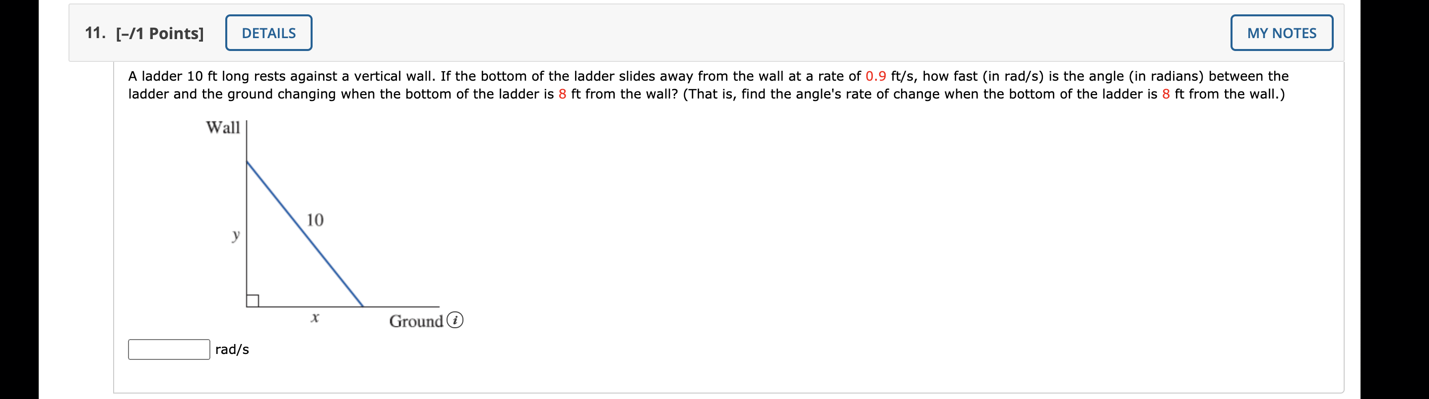 Solved The top of a ladder slides down a vertical wall at a | Chegg.com