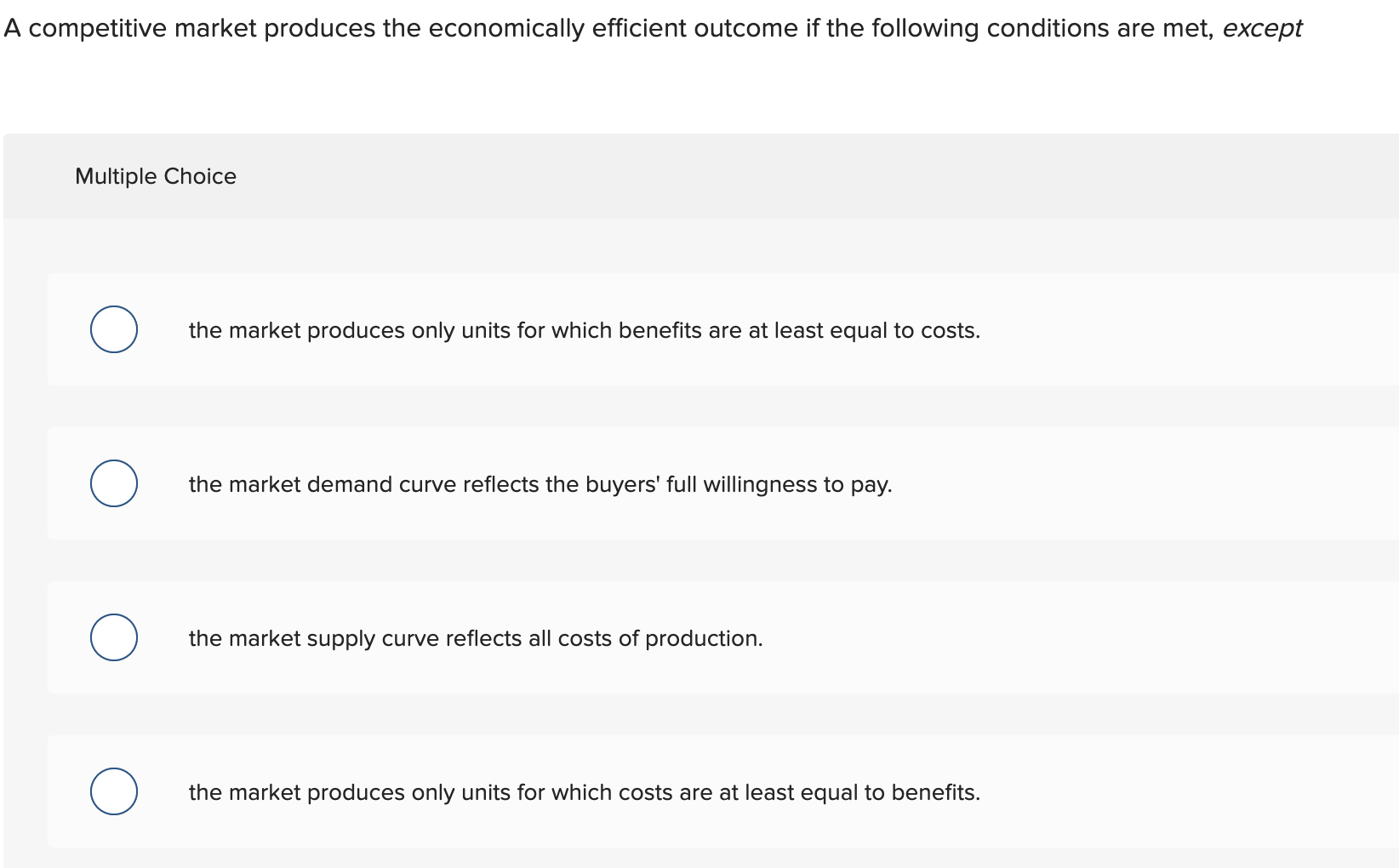 Solved A Competitive Market Produces The Economically | Chegg.com