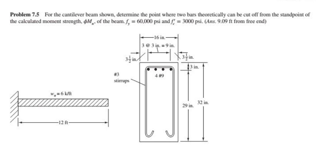 Solved Concrete design change rebars to 3 bars #10 instead | Chegg.com