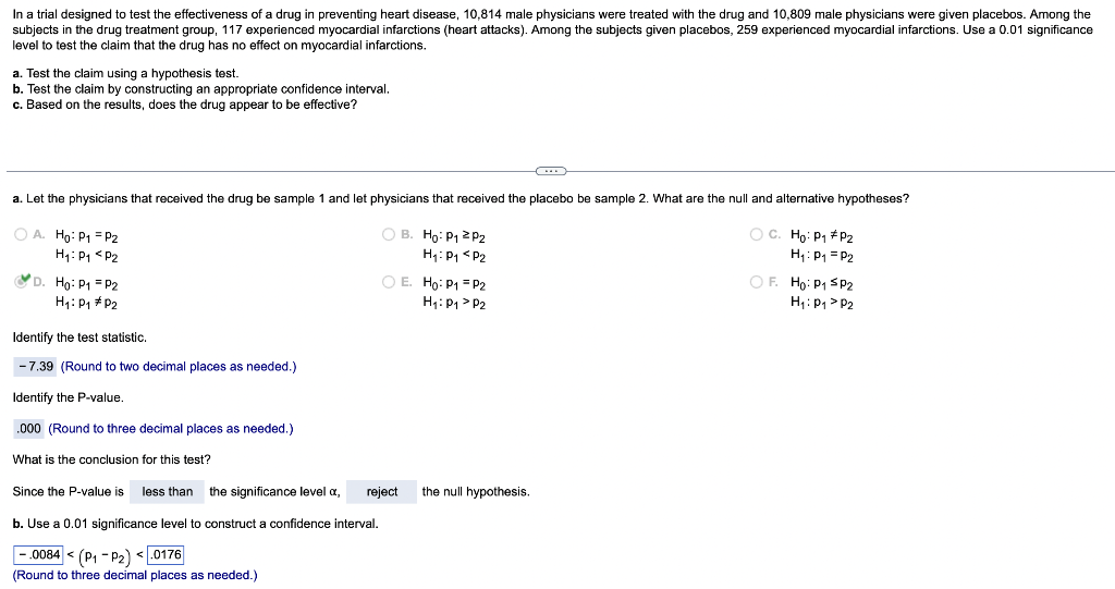 Solved Please help me determine the significance level! | Chegg.com