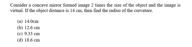 Solved Consider A Concave Mirror Formed Image 2 Times The Chegg Com   PhpAzzYp7 