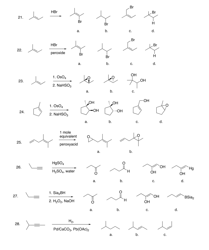 Solved HBr HBT peroxide 1. Os0 بده سطر 2. NaHSO3 OH 1. Os0 | Chegg.com