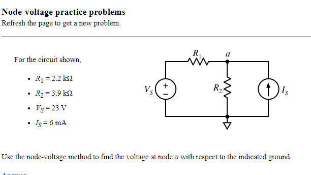 Solved Node-voltage practice problems Refresh the page to | Chegg.com