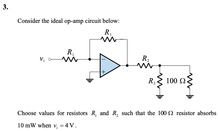 Solved Consider the ideal op-amp circuit below: Choose | Chegg.com