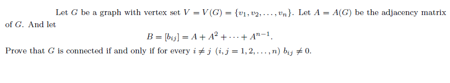 Solved Let G be a graph with vertex set V V(G) = {V1, V2, | Chegg.com