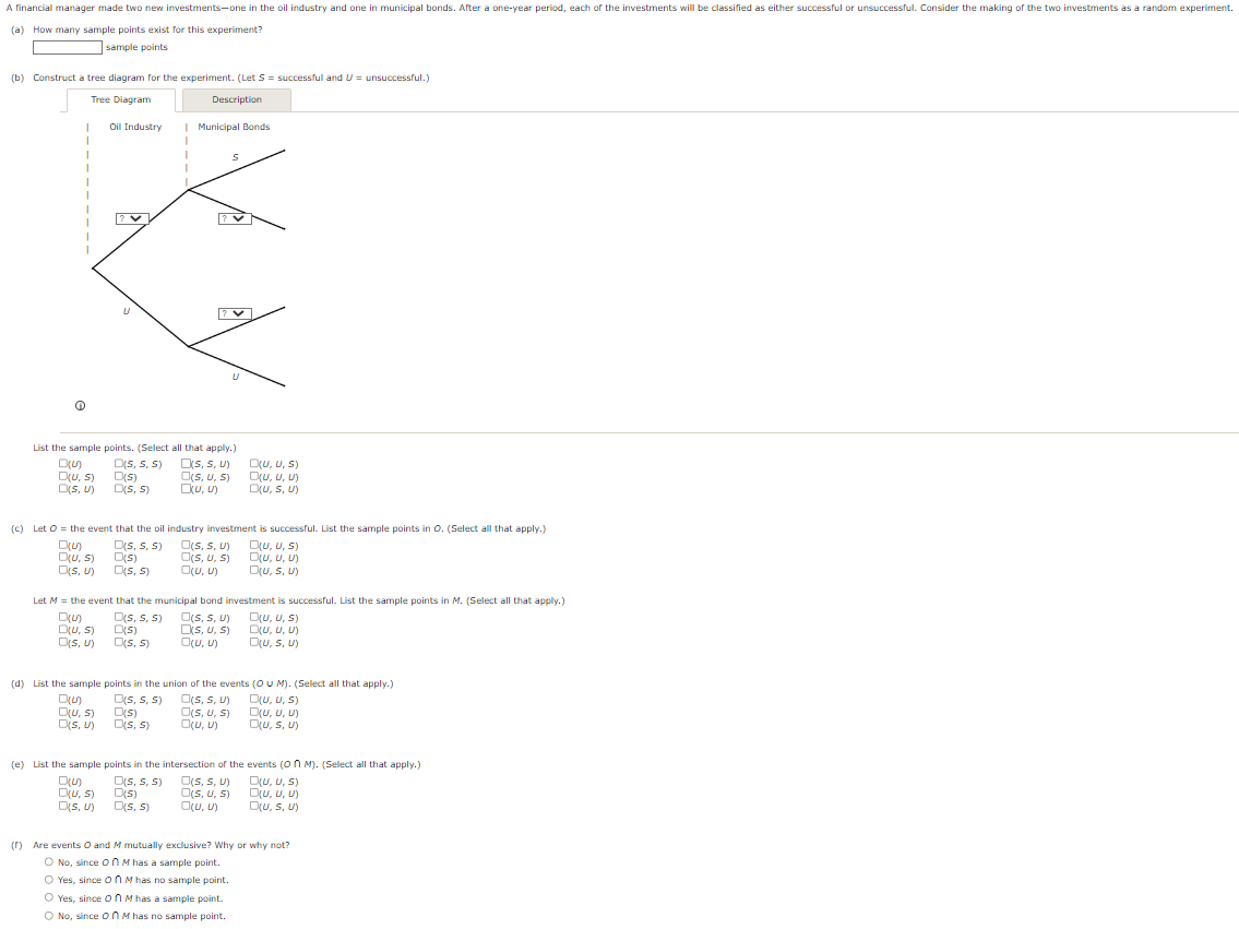 experiment sample points