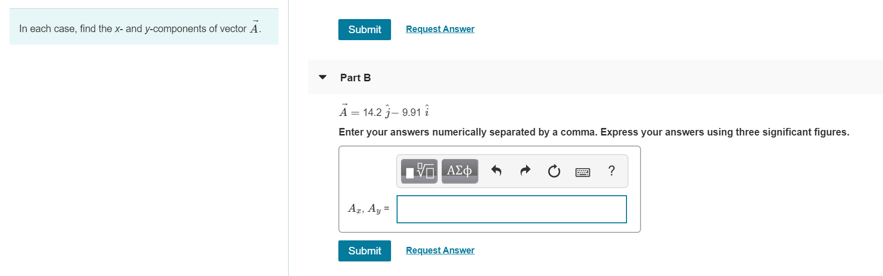 Solved In Each Case Find The X And Y Components Of Vect Chegg Com