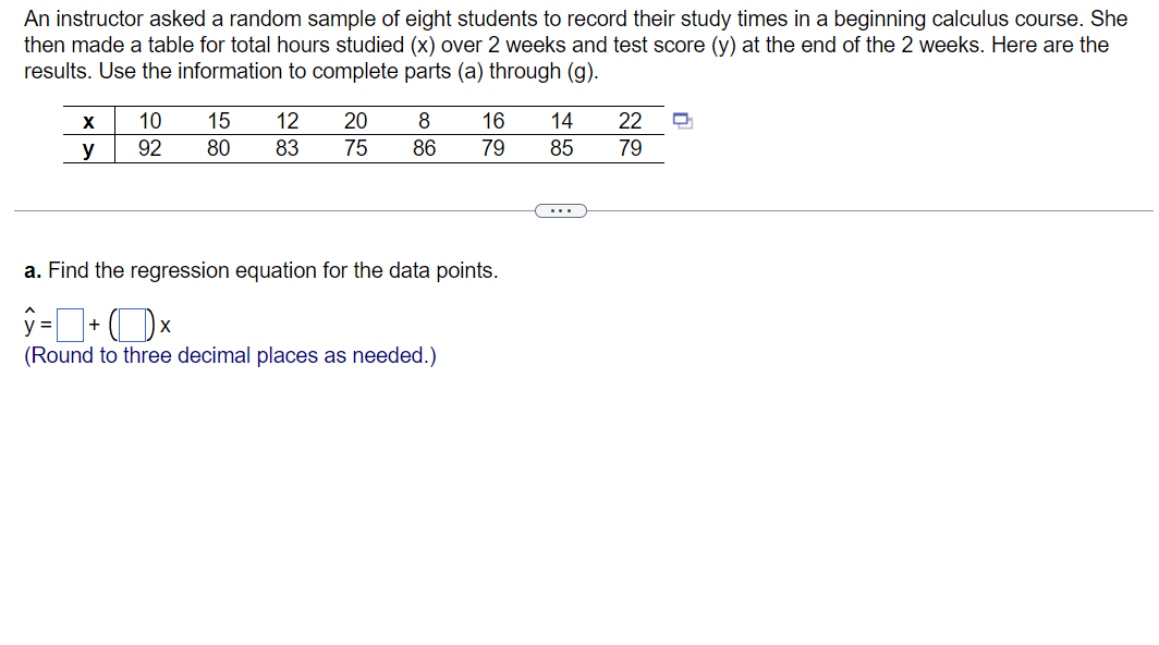 Solved An instructor asked a random sample of eight students | Chegg.com