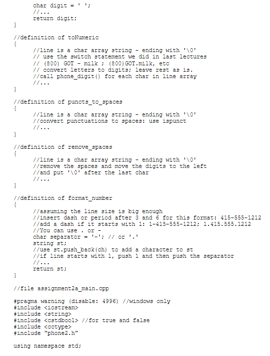 Assignment2b: string class version Write a C++ | Chegg.com