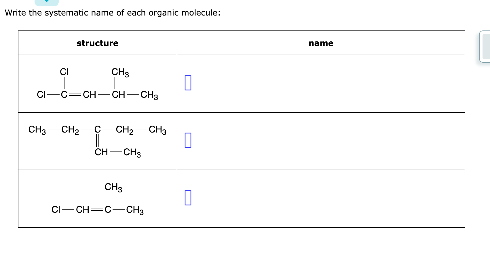 Solved Write the systematic name of each organic molecule