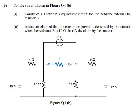 Solved (b) For the circuit shown in Figure Q4 (b) (1) | Chegg.com