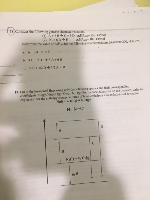 Solved 18.Consider The Following Generic Chemical Reactions. | Chegg.com