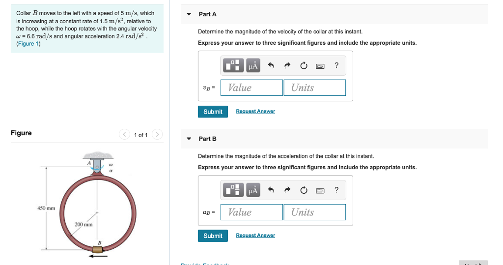 Solved Collar B moves to the left with a speed of 5 m/s,