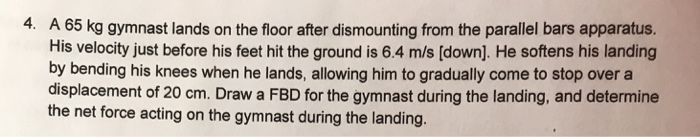 Solved 4. A 65 Kg Gymnast Lands On The Floor After 