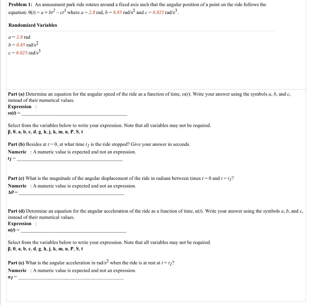 Solved Problem 1 An amusement park ride rotates around a