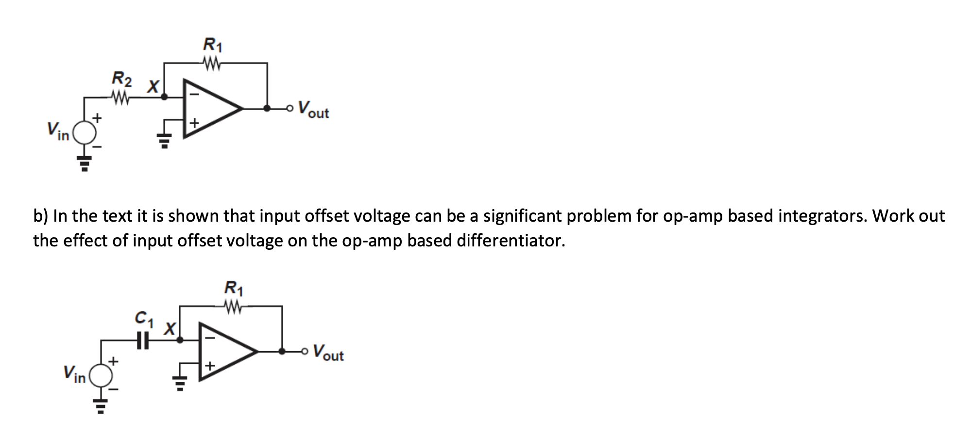 Solved 4)Opamp offset voltage a) For an opamp that is