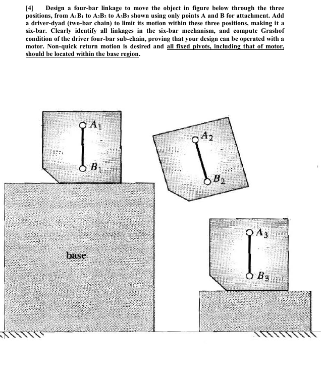 Solved Design a fourbar linkage to move the object in