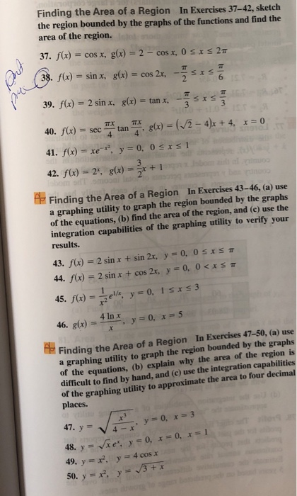 Solved Finding the Area of a Region In Exercises 37-42, | Chegg.com