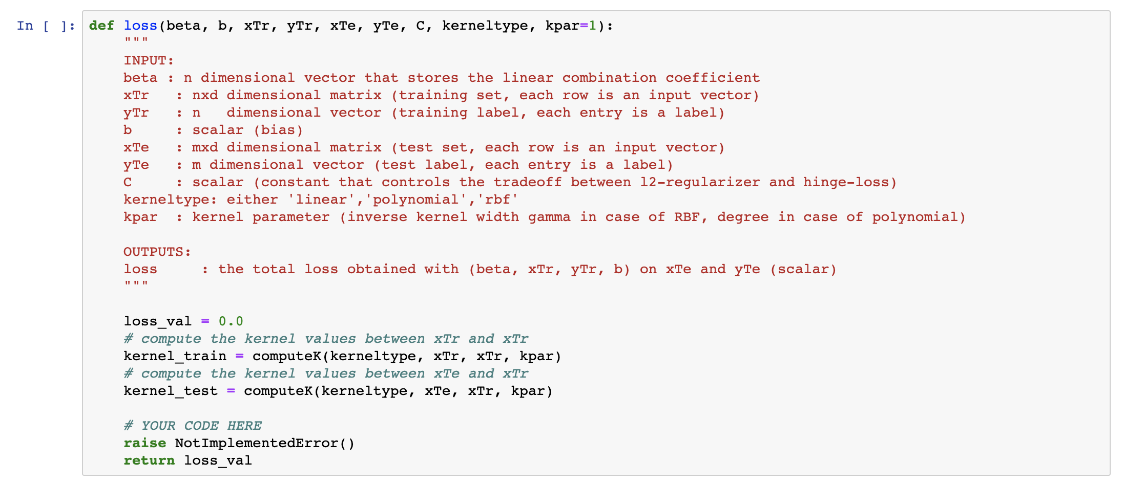 I Need Help Coding In Python For Machine Learning Chegg Com