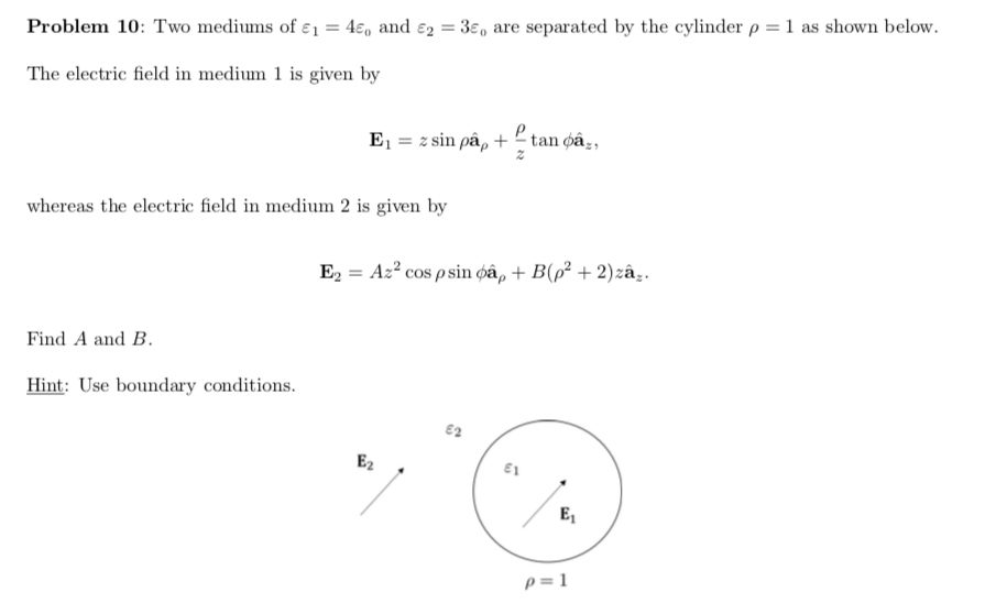 Solved Problem 10: Two mediums of €1 = 4€, and €2 = 3€, are | Chegg.com