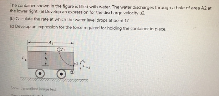 Solved The Container Shown In The Figure Is Filled With | Chegg.com