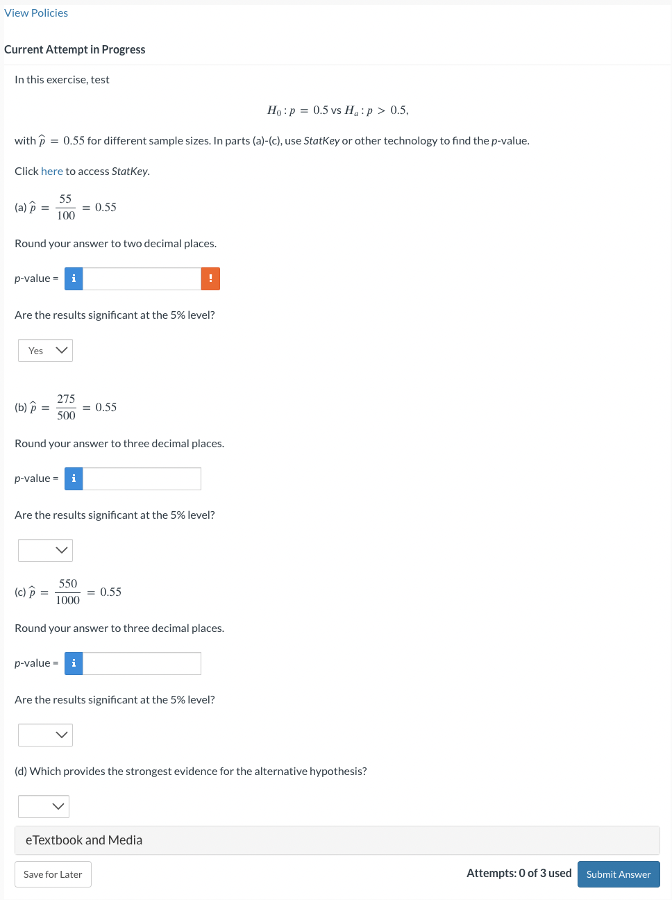 Solved Current Attempt in Progress In this exercise, test | Chegg.com