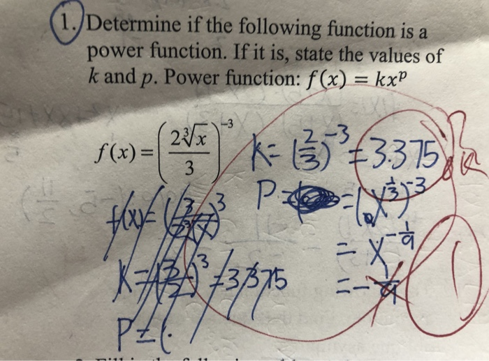 Solved 1./Determine if the following function is a power | Chegg.com