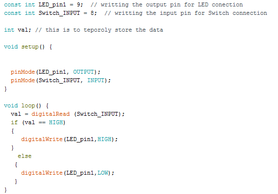Solved const int LED_OUTPUT = 6; // This the output pin | Chegg.com