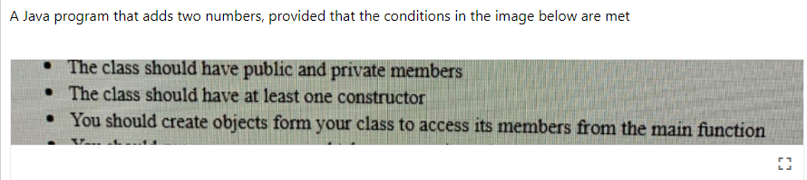 Solved A Java program that adds two numbers, provided that | Chegg.com