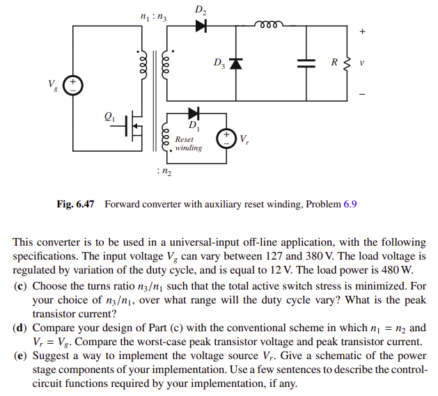 Solved Optimal reset of the forward converter transformer.