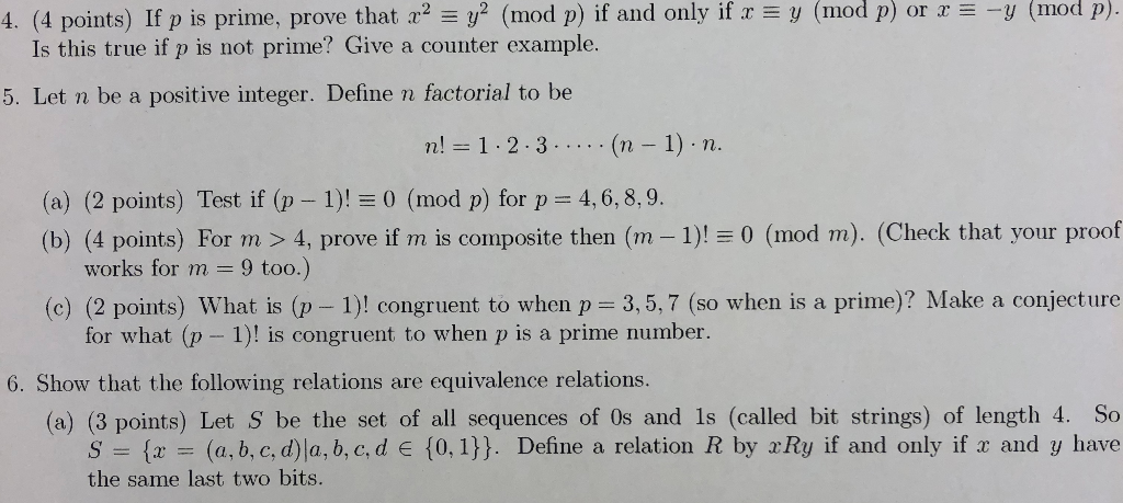 Solved 4 4 Points If P Is Prime Prove That Ca Y2 M Chegg Com