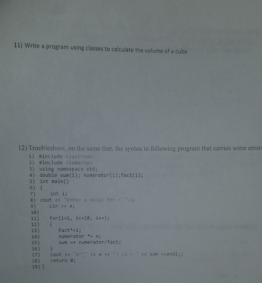 Solved 11) Write a program using classes to calculate the | Chegg.com