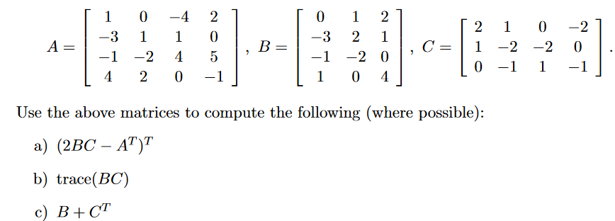 Solved \\[ A=\\left[\\begin{array}{cccc} 1 & 0 & -4 & 2 \\\\ | Chegg.com