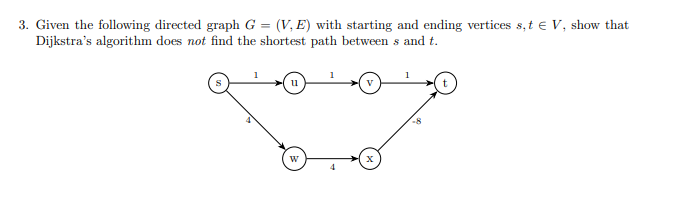 Solved 3. Given the following directed graph G = (V, E) with | Chegg.com