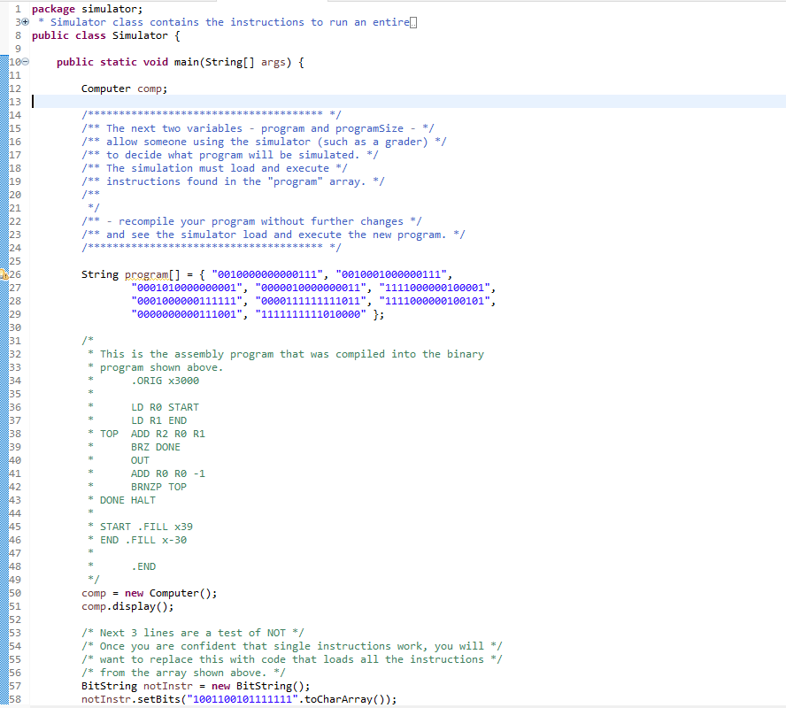 Simulator Instructions: Use the starter code provided | Chegg.com