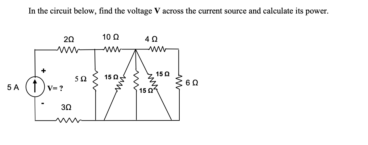 Solved In the circuit below, find the voltage V across the | Chegg.com