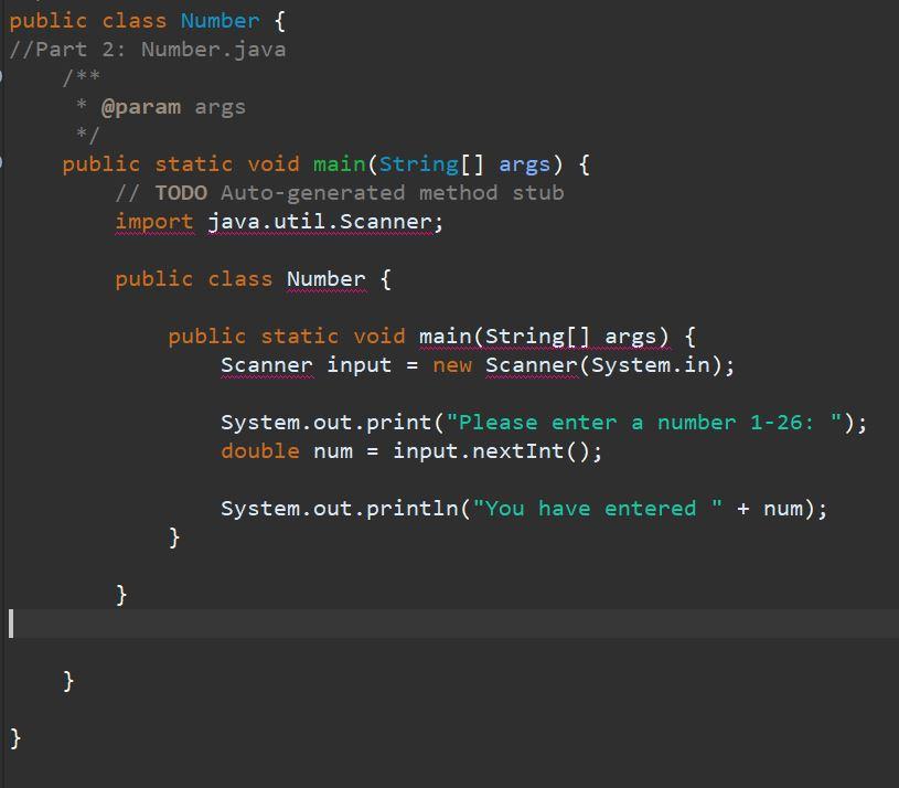 Solved public class Number { //Part 2: Number.java /** * | Chegg.com