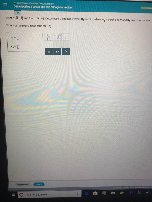 Solved Decomposing e vector into two orthogonal vectors Let | Chegg.com