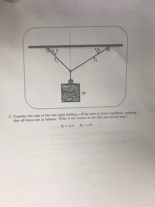 Solved Consider The Case Of The Two Ropes Holding A 10 Kg | Chegg.com