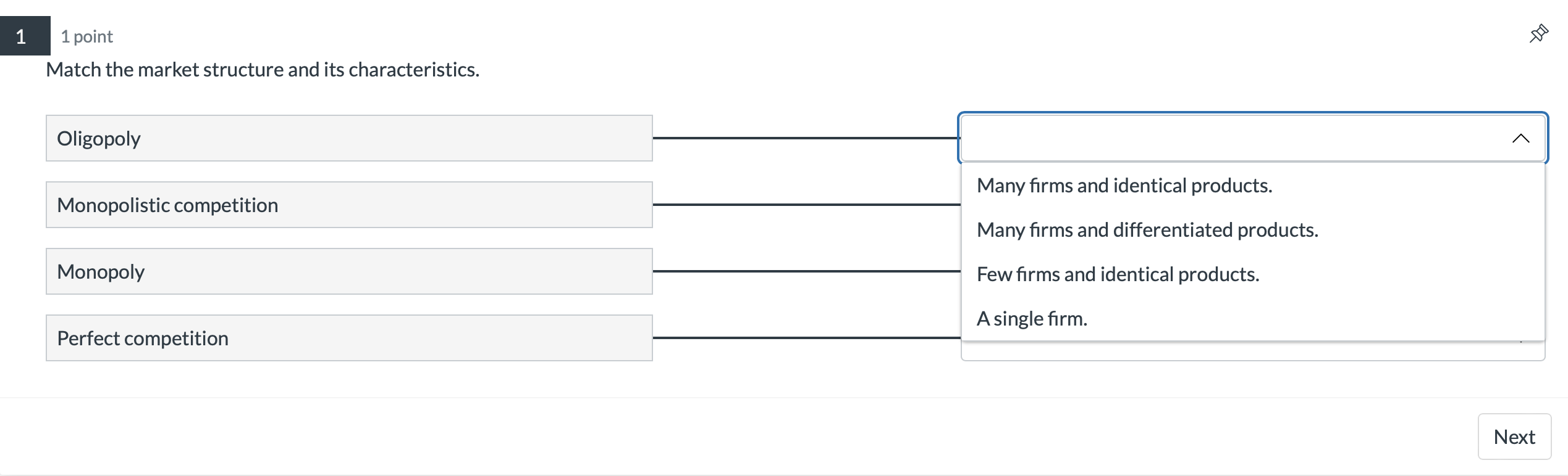 Solved Match The Market Structure And Its Characteristics. | Chegg.com