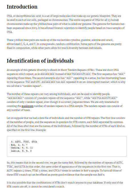 Solved Introduction DNA, or deoxyribonucleic acid, is a set | Chegg.com