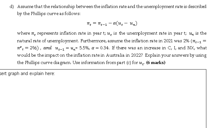 Solved D) Assume That The Relationship Between The Inflation | Chegg.com