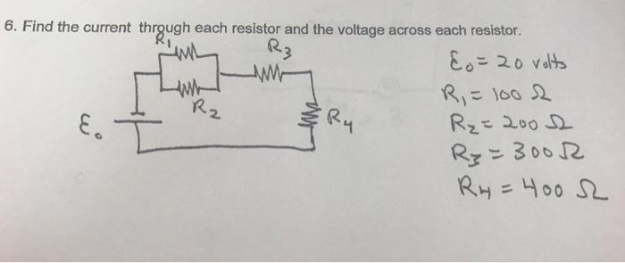 Solved 6. Find the current through each resistor and the | Chegg.com