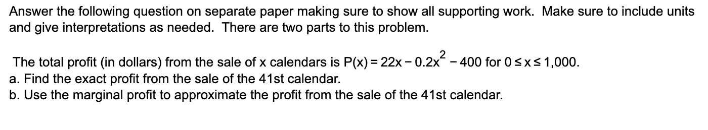 Solved Answer The Following Question On Separate Paper 