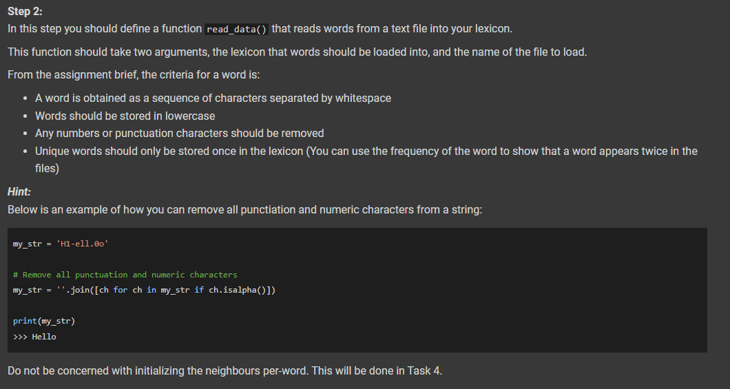 Solved Task 2 - Constructing a Lexicon (20 Marks) | Chegg.com